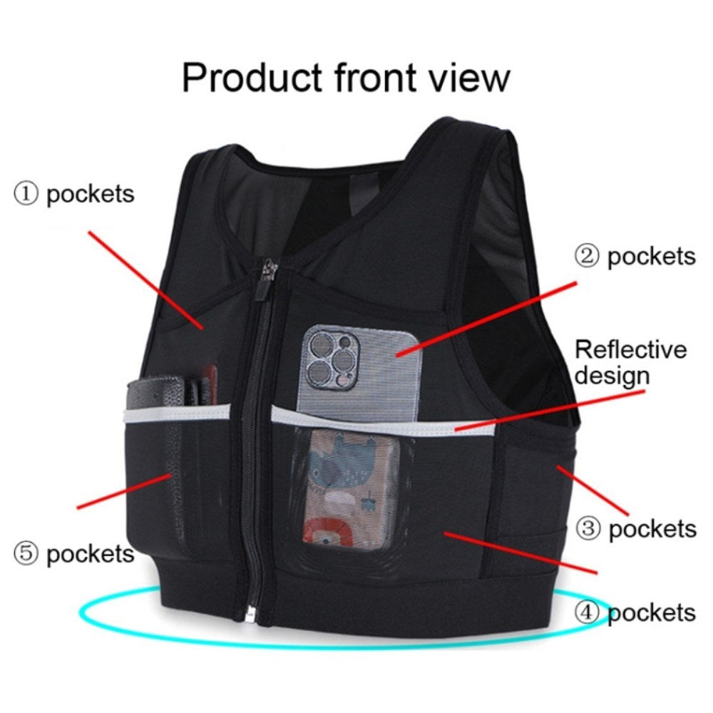 Reflective Running Vest - Size L - Black