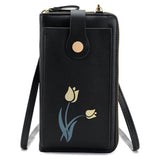 Universal Leather Clutch w. Shoulder Strap (160 x 80 mm) - Black