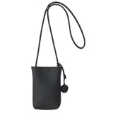 Faux Leather Crossbody Mobile Bag with Magnetic Closure (200 x 130 mm) - Black