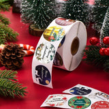 Roll of 500 x Stickers - 8 Designs - Merry Christmas