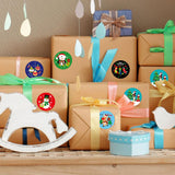 Roll of 500 x Stickers - 8 Designs - Christmas Motifs