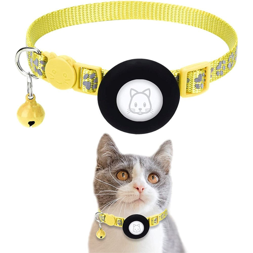 Cat Collar with AirTag Silicone Case & Reflectors - Yellow