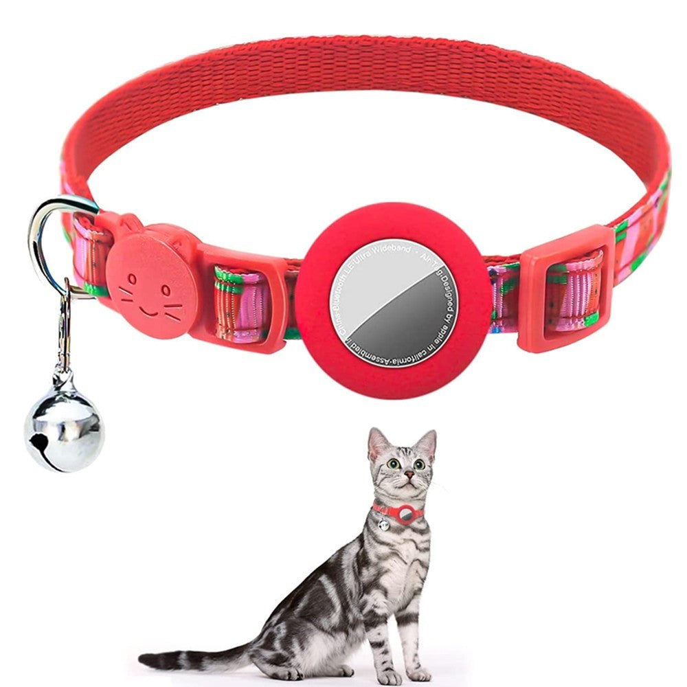 Cat Collar with AirTag Silicone Case & Bell - Watermelon