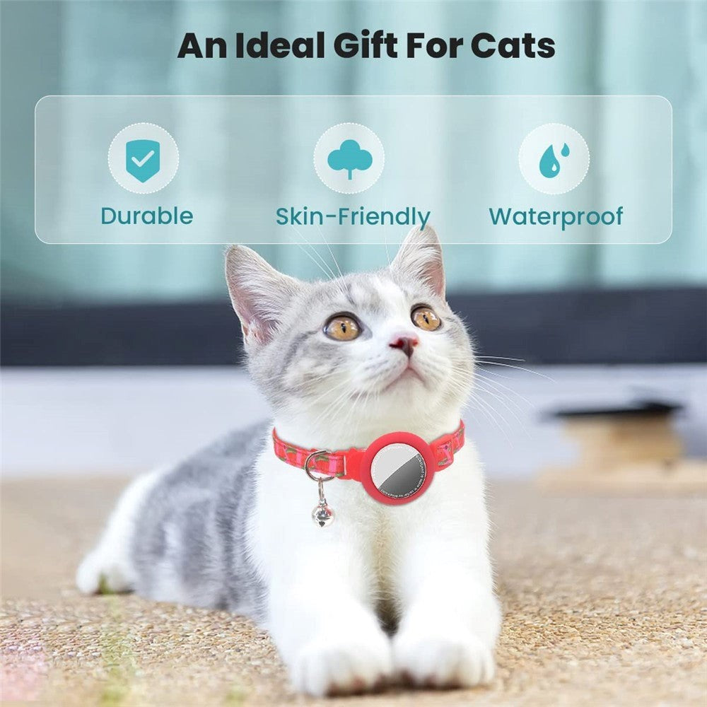 Cat Collar with AirTag Silicone Case & Bell - Watermelon