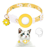 Cat Collar with AirTag Silicone Case & Film - Yellow with Daisies