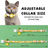 Cat Collar with AirTag Silicone Case & Film - Yellow with Daisies