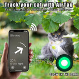 Cat Collar with AirTag Silicone Case & Film - Green with Daisies