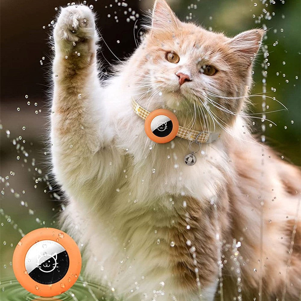 Cat Collar with AirTag Silicone Case & Bell - Orange