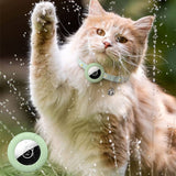 Cat Collar with AirTag Silicone Case & Bell - Green