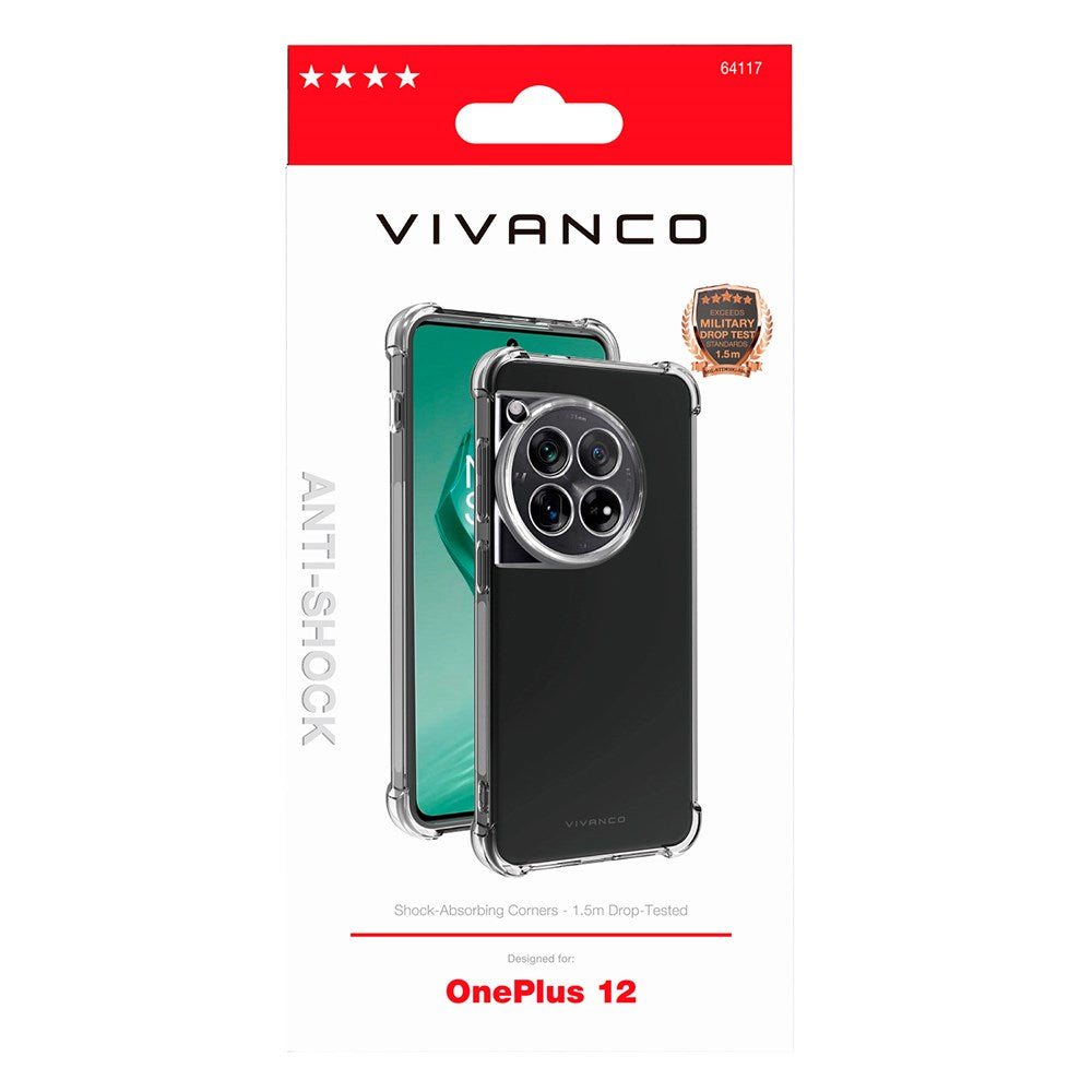 OnePlus 12 Vivanco Anti-Shock Case - Transparent