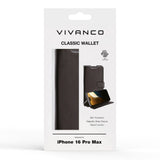 iPhone 16 Pro Max Vivanco Classic Wallet Wallet Case - Black