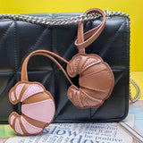 Bag Charm - Croissant in Faux Leather - Light Brown