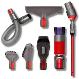 Vacuum Brush Set for Dyson V15 / V12 / V11 / V10 / V8 / V7 - 7 pcs - Grey / Red