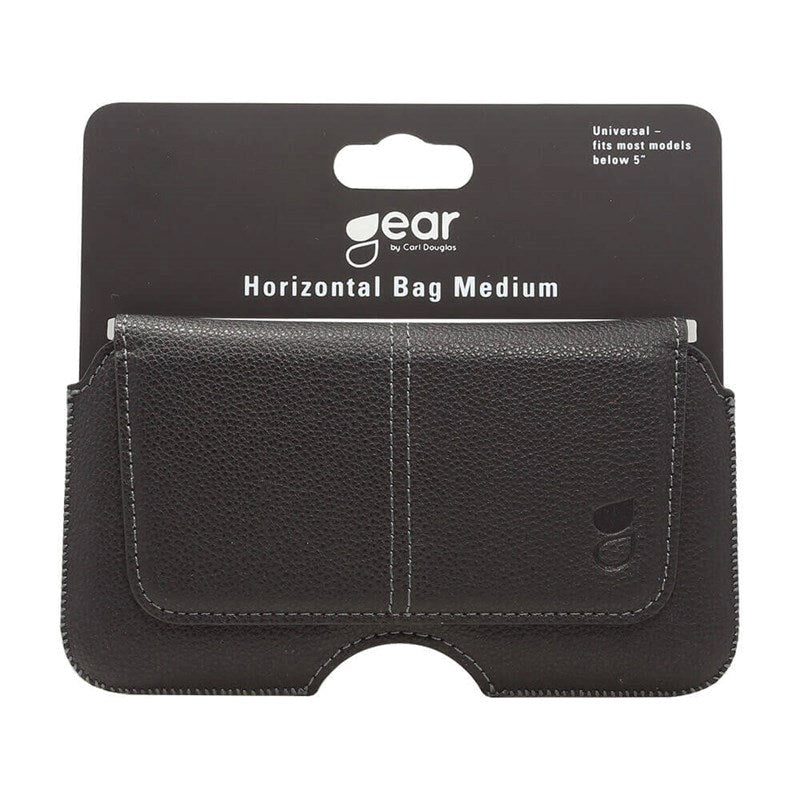 Gear Belt Horizontal Bag Leather - Belt Bag Black - (Max . Phone: 151 x 77 x 9 mm)