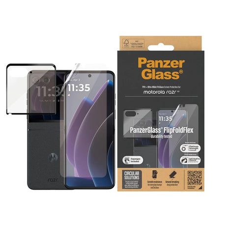 SAFE by PanzerGlass Motorola Razr 50 Ultra-Wide Fit Screen Protection Glass for Front Screen & Back Screen - Transparent