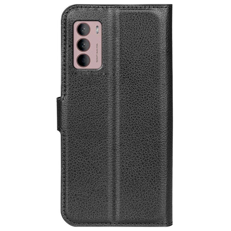 Motorola Moto G42 Litchi Leather Case w. Wallet - Black