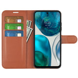 Motorola Moto G42 Litchi Leather Case w. Wallet - Brown