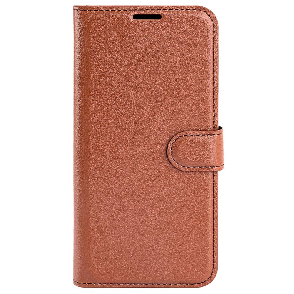 Motorola Moto G42 Litchi Leather Case w. Wallet - Brown