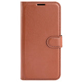 Motorola Moto G42 Litchi Leather Case w. Wallet - Brown