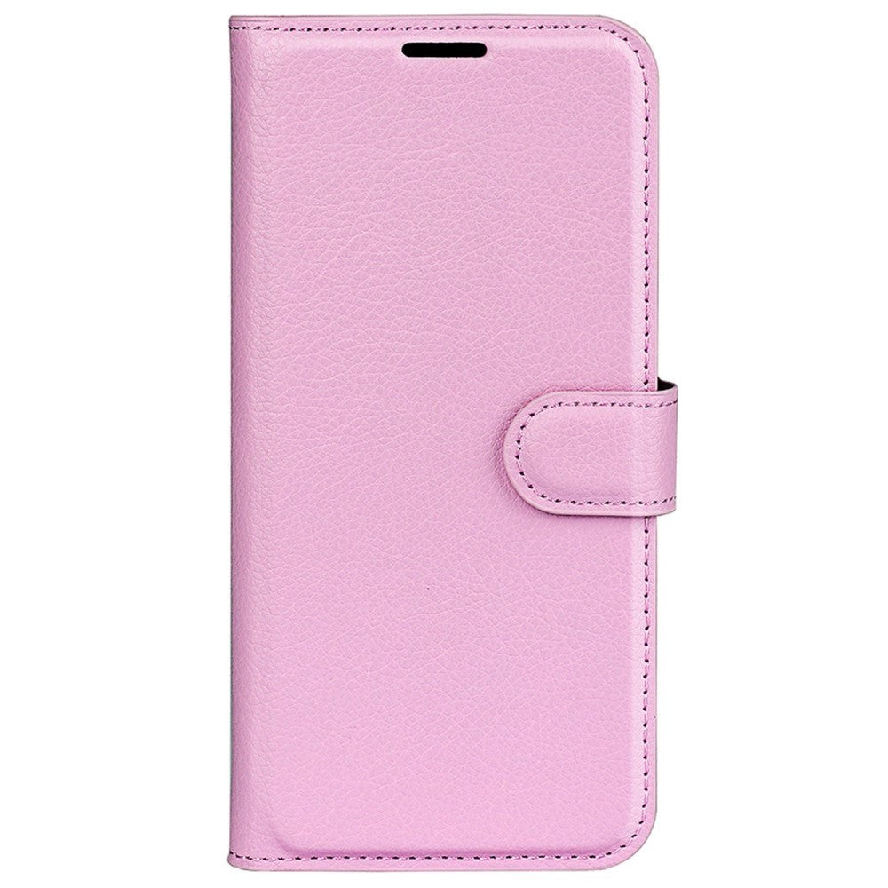 Motorola Moto G42 Litchi Leather Case w. Wallet - Pink