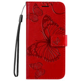 OnePlus Nord CE 2 Lite (5G) Leather Wallet Case & Strap Butterfly - Red