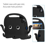 EIDERWOOD iPad Air 11" (2024) / Pro 11" (2018-2024) Kids Case w. Shoulder Strap & Hand Holder - Octopus - Black