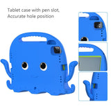 EIDERWOOD iPad Air 11" (2024) / Pro 11" (2018-2024) Kids Case w. Shoulder Strap & Hand Holder - Octopus - Blue