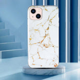 EIDERWOOD iPhone 13 Mini Flexible Back Case Marble Pattern - White