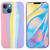 iPhone 14 Silicone Case - Pink Rainbow