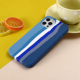 iPhone 14 Pro Silicone Case - Rainbow - Blue