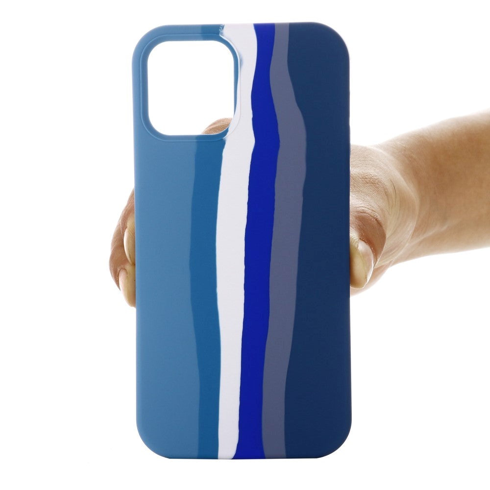 iPhone 14 Pro Max Silicone Case - Blue Rainbow