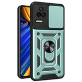 Xiaomi Poco F4 Tough Case w. Magnetic Kickstand & Cam Slider - Green