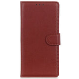 Samsung Galaxy M13 Litchi Leather Wallet Case - Brown