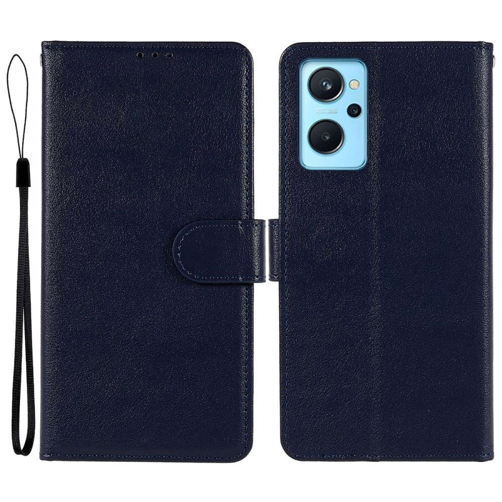 Oppo A76 / Realme 9i Leather Flip Case w. Wallet & Stand Function - Blue