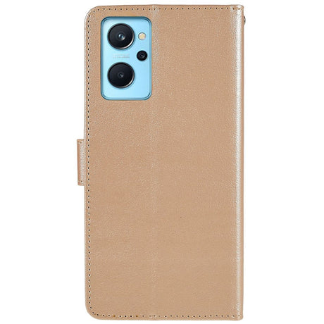 Oppo A76 / Realme 9i Leather Flip Case w. Wallet & Stand Function - Gold