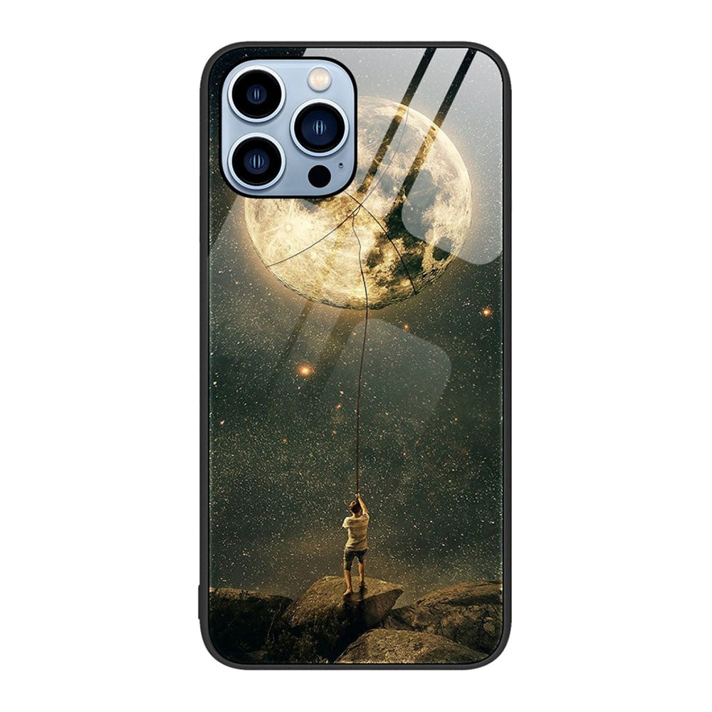 iPhone 14 Pro Back Case w. Glass Back - Moon Catcher