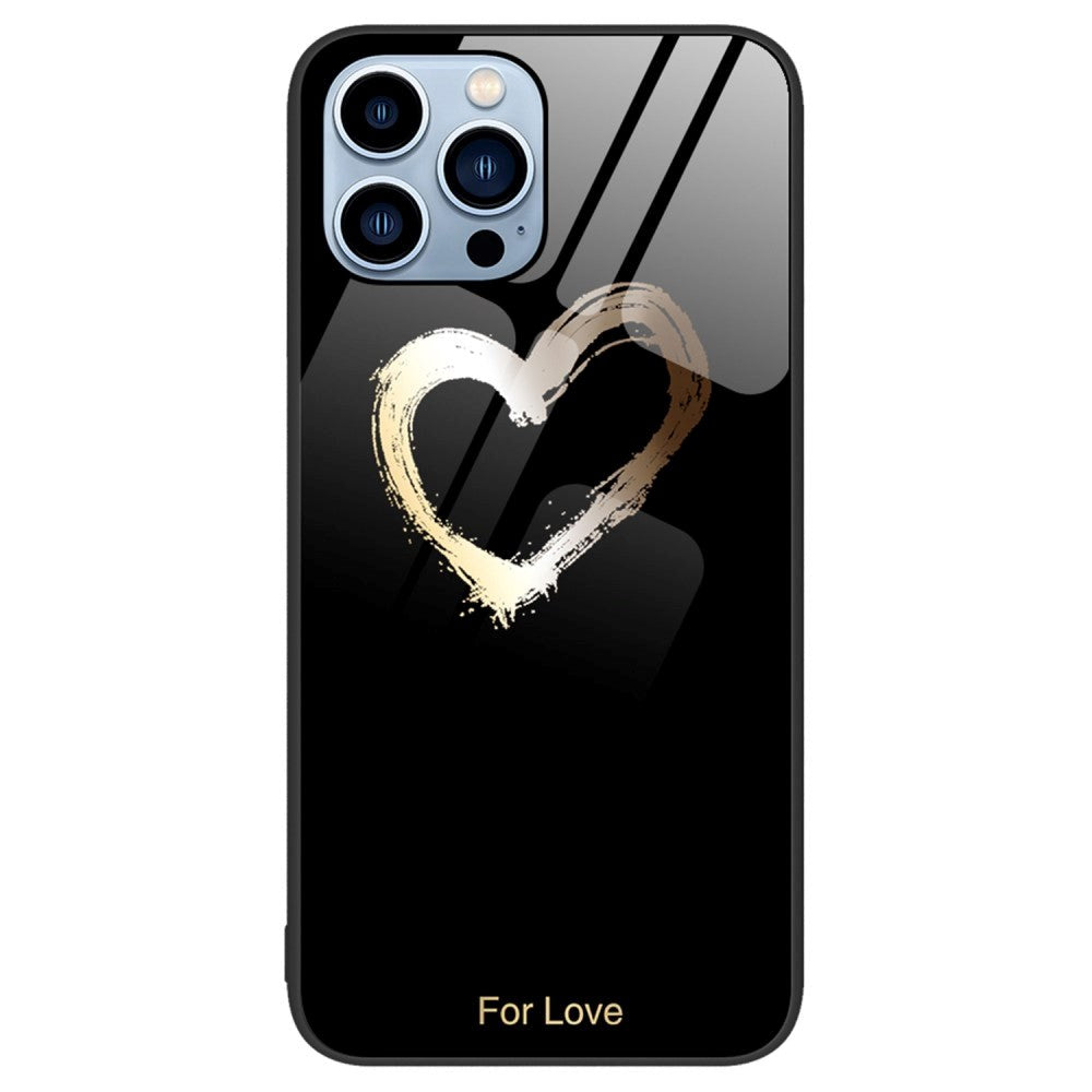 iPhone 14 Pro with Tempered Glass - For Love - Black