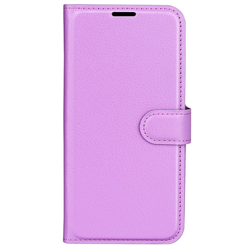 Xiaomi Poco F4 Litchi Leather Flip Cover w. Wallet - Purple