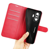 Xiaomi Poco F4 GT Litchi Leather Wallet Case - Red