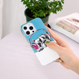 iPhone 14 Pro Flexible TPU Plastic Back Case - Dog with Headphones