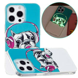 iPhone 14 Pro Flexible TPU Plastic Back Case - Dog with Headphones