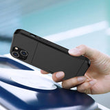 iPhone 14 Hybrid Tough Case w. Card Holder - Black