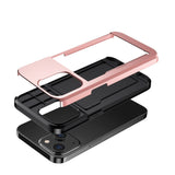 iPhone 14 Hybrid Tough Case w. Card Holder - Rose Gold