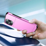 iPhone 14 Pro Max Hybrid Tough Case w. Card Holder - Pink