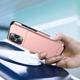 iPhone 14 Pro Max Hybrid Tough Case w. Card Holder - Rose Gold