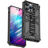 iPhone 14 Pro Hybrid Tough Case w. Kickstand & Magnet - Black