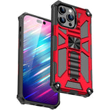 iPhone 14 Pro Hybrid Tough Case w. Kickstand & Magnet - Red