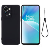 OnePlus Nord 2T (5G) Silicone Case w. Strap - Black