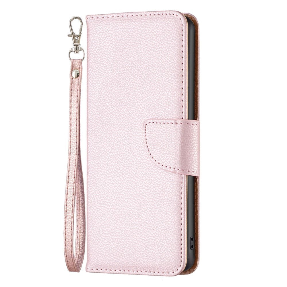 Nothing Phone (1) PU Leather Flip Case with Strap & Card Holder - Rose Gold