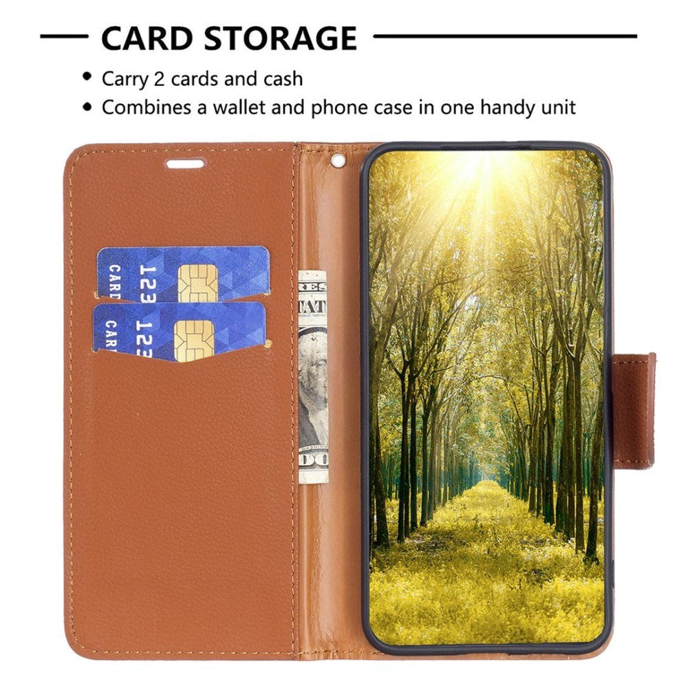 Nothing Phone (1) PU Leather Flip Case with Strap & Card Holder - Brown